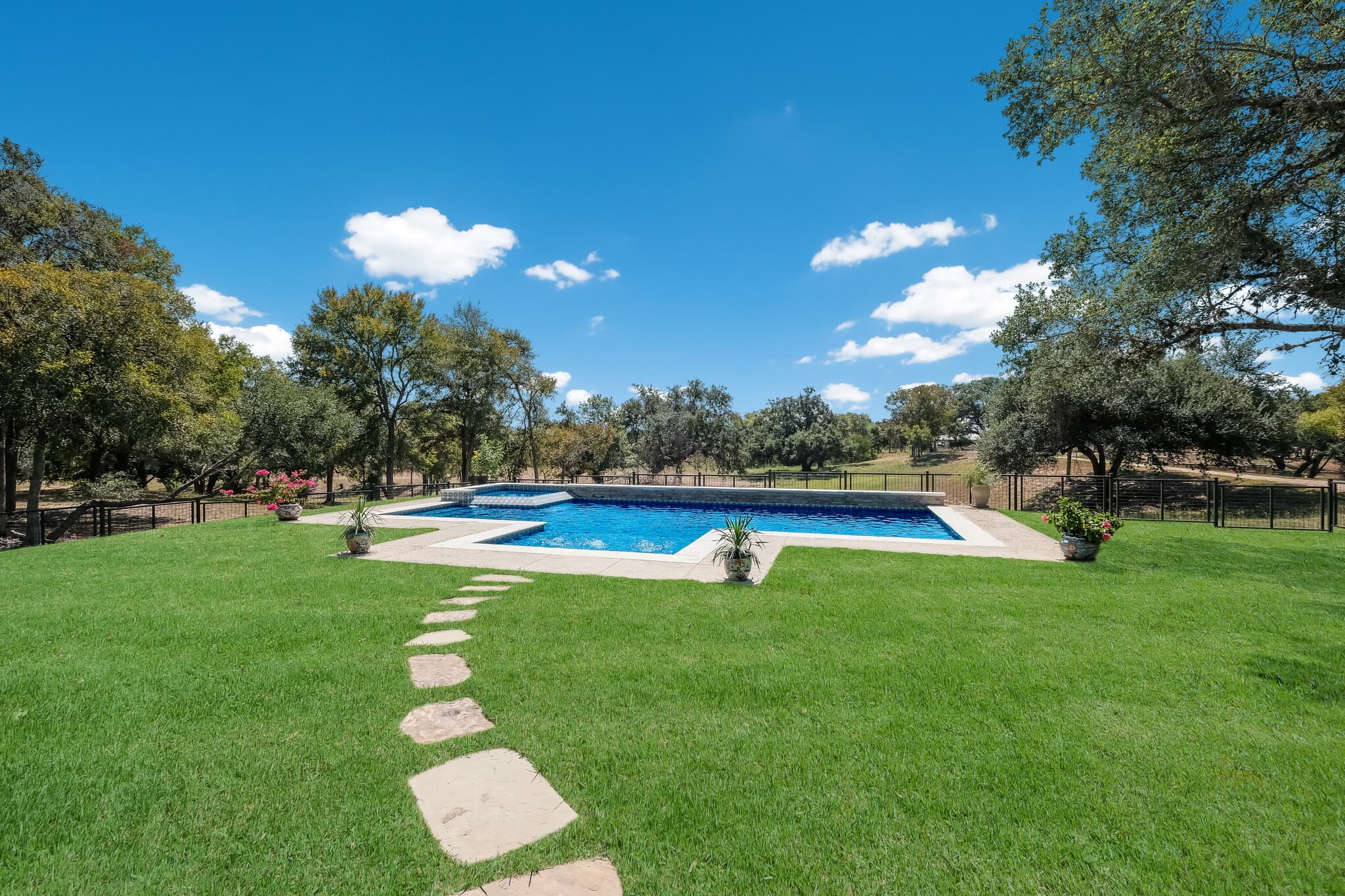Monterrey Oak custom gunite pool, view one