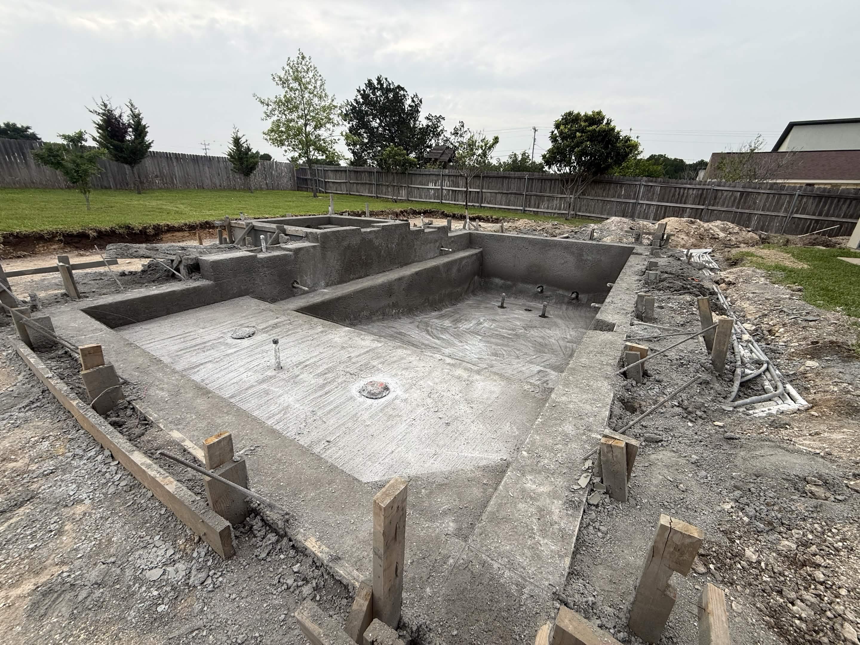 Gunite Shell — pool build stage