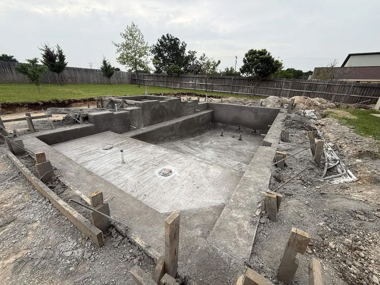 Gunite Shell — pool build stage