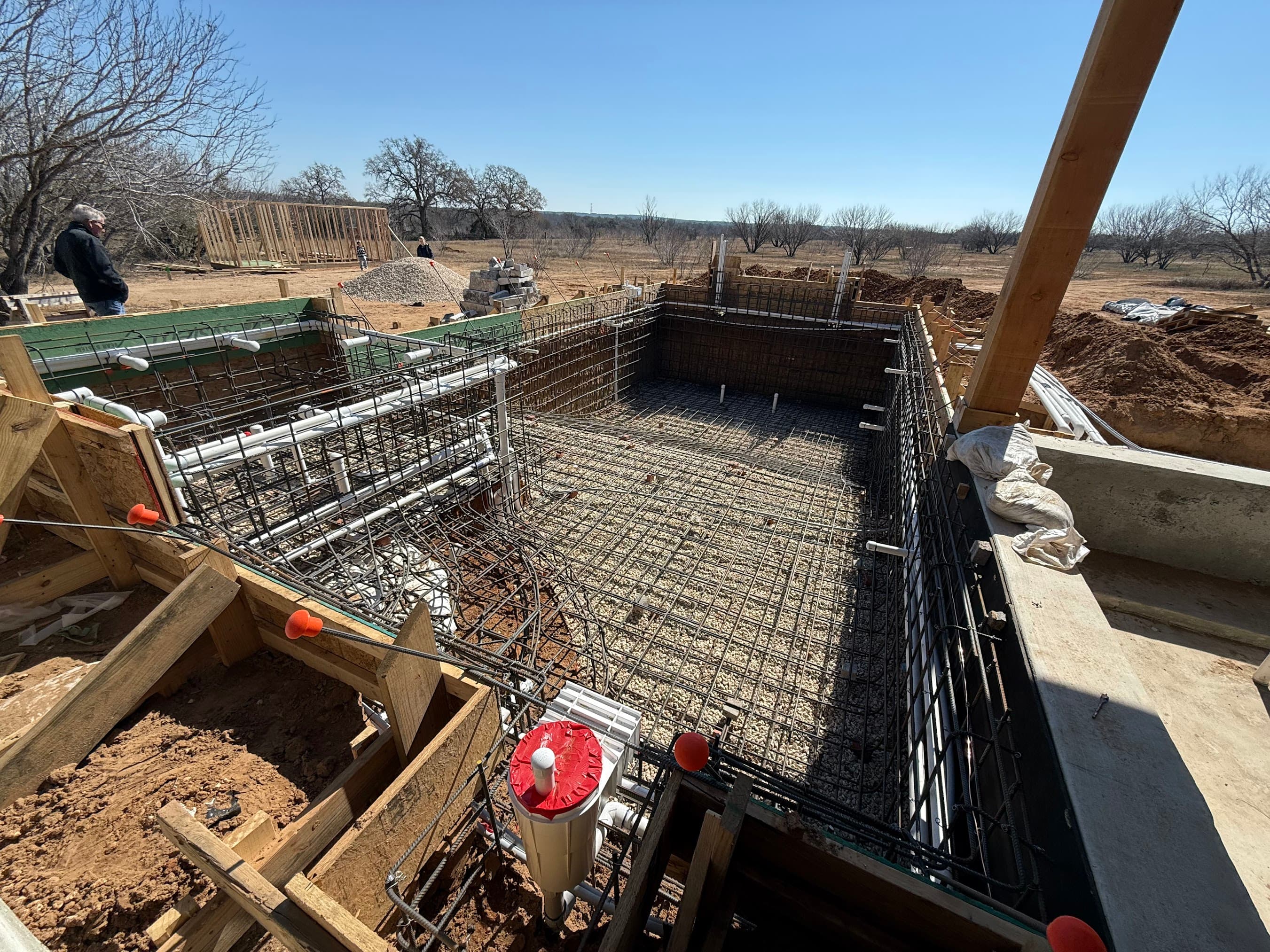Steel & Plumbing — pool build stage